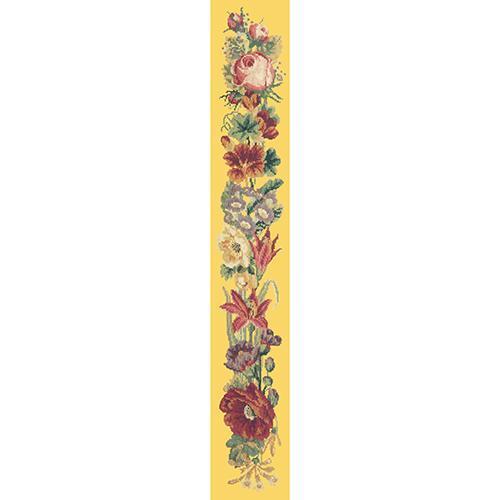 Victorian Flower Bell Pull Needlepoint Kit Elizabeth Bradley Design Sunflower Yellow 