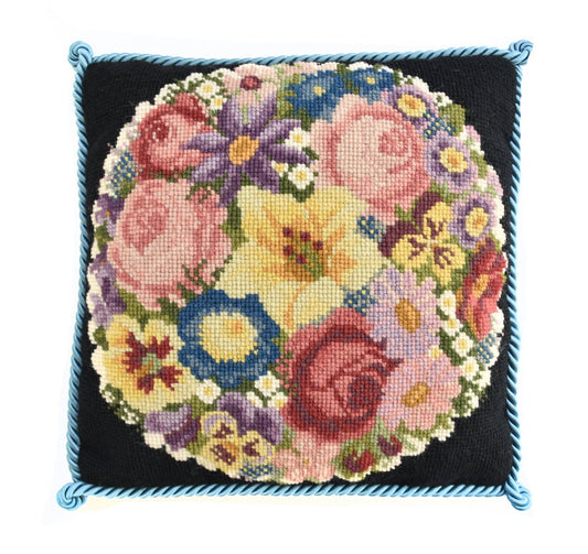 Victorian Posy Needlepoint Kit Elizabeth Bradley Design Black 