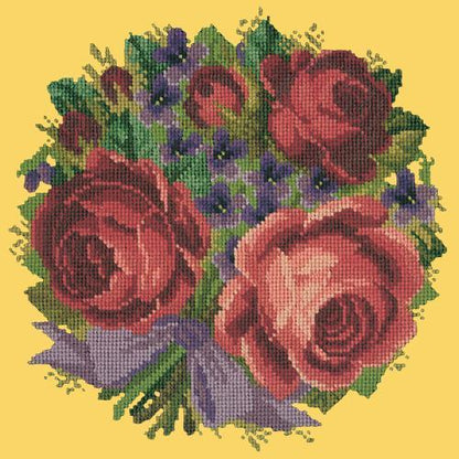 Violets and Roses Needlepoint Kit Elizabeth Bradley Design Sunflower Yellow 