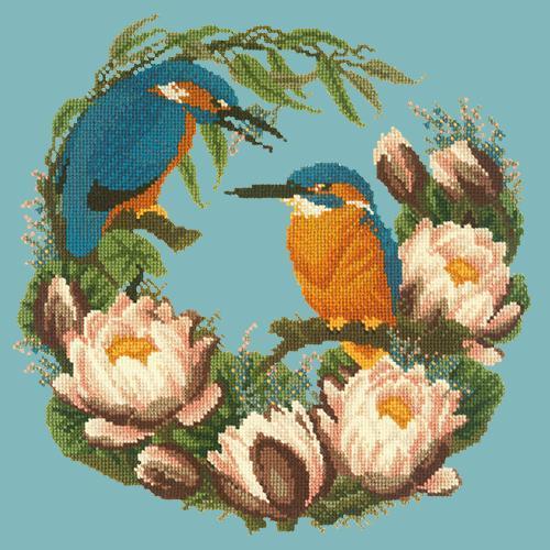 Water Lilies Needlepoint Kit Elizabeth Bradley Design Duck Egg Blue 