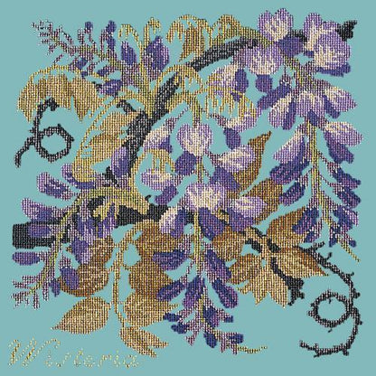 Wisteria Needlepoint Kit Elizabeth Bradley Design Duck Egg Blue 