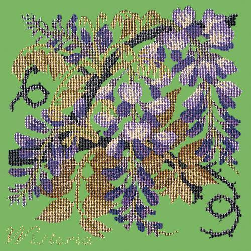 Wisteria Needlepoint Kit Elizabeth Bradley Design Grass Green 