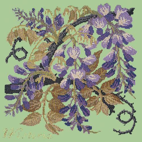 Wisteria Needlepoint Kit Elizabeth Bradley Design Pale Green 