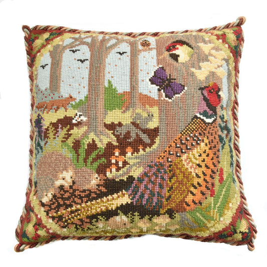 Woodland Needlepoint Kit Elizabeth Bradley Design Dark Red 