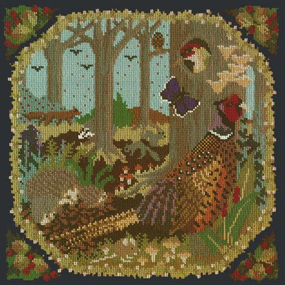 Woodland Needlepoint Kit Elizabeth Bradley Design Black 