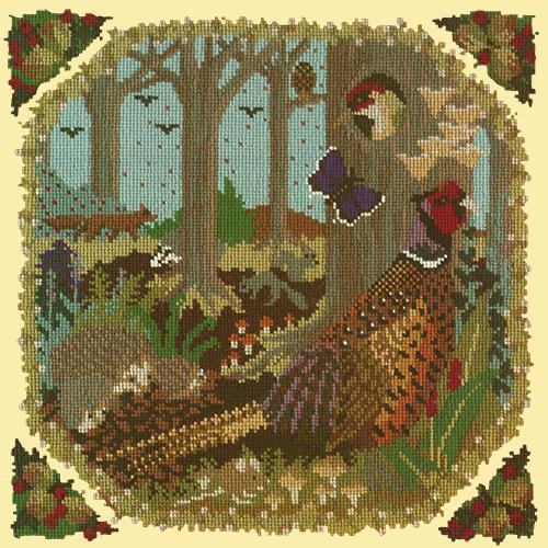 Woodland Needlepoint Kit Elizabeth Bradley Design Butter Yellow 