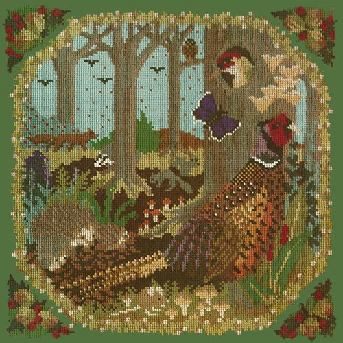 Woodland Needlepoint Kit Elizabeth Bradley Design Dark Green 