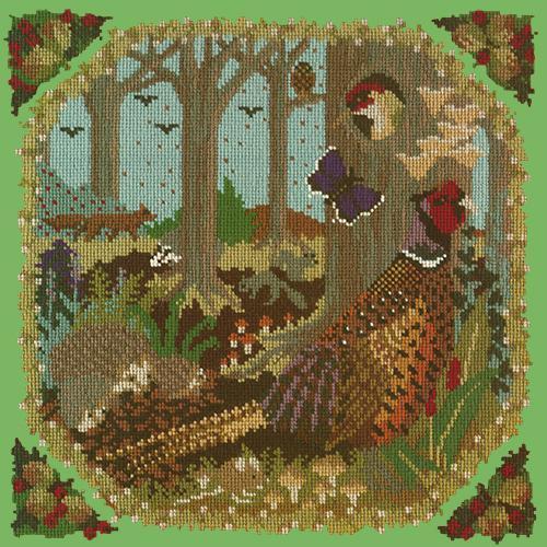 Woodland Needlepoint Kit Elizabeth Bradley Design Grass Green 