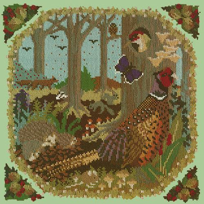 Woodland Needlepoint Kit Elizabeth Bradley Design Pale Green 