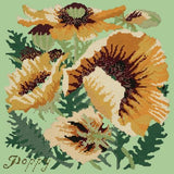 Yellow Poppy Needlepoint Kit Elizabeth Bradley Design Pale Green 